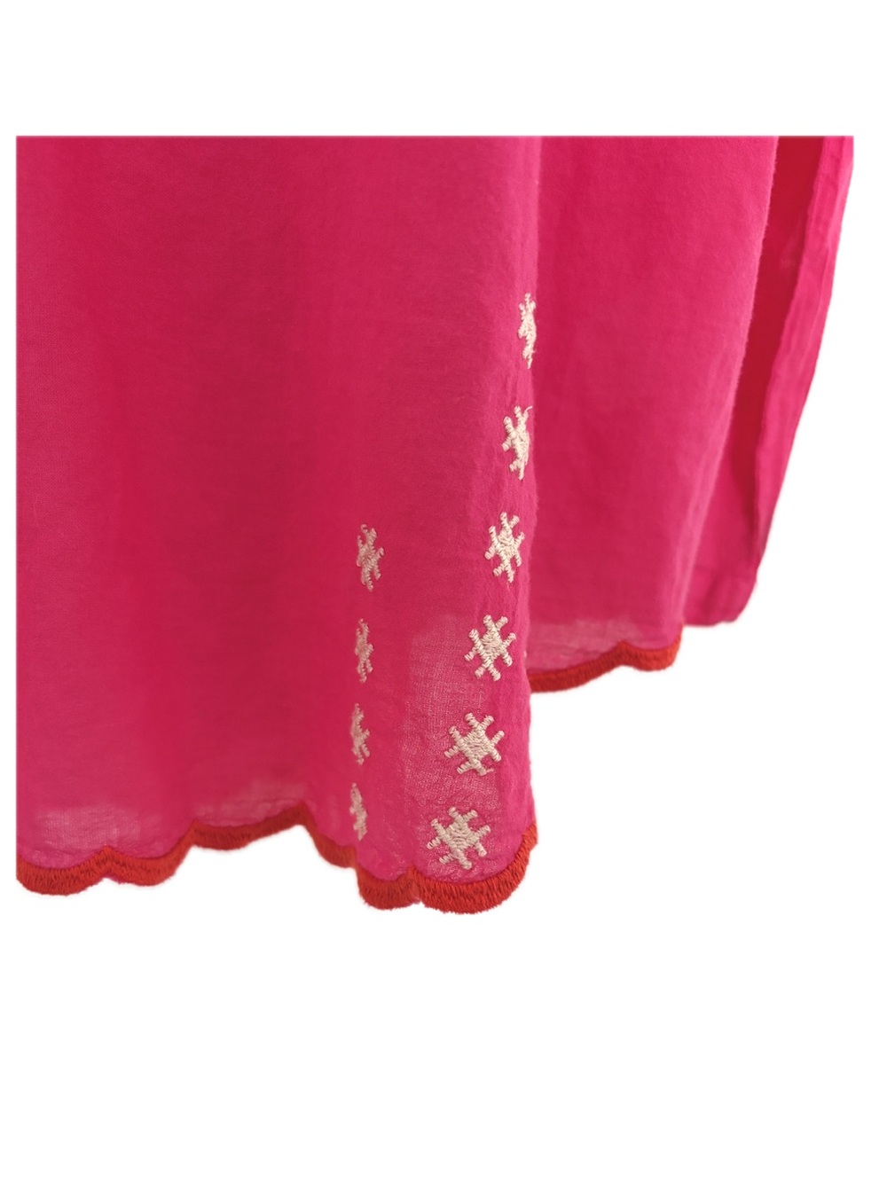 Johnny Was Embroidered V-Neck Tunic Top in Raspberry - Picture 3 of 6